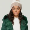 Ciel Rib Knit Hat w/ Removable Feather Pom Pom
