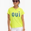 Classic Tee ~ Neon Yellow & Cobalt Oui