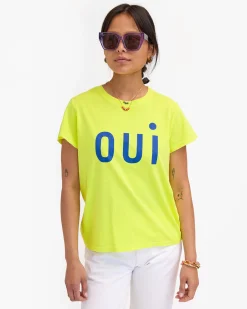 Classic Tee ~ Neon Yellow & Cobalt Oui