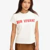 Classic Tee ~ Cream w/ Bright Poppy Bon Vivant