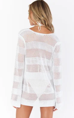 Come Around Coverup ~ White Crochet