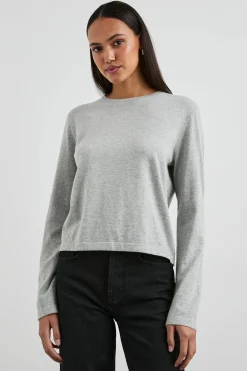 Cotton Cashmere Long Sleeve Tee ~Heather Grey
