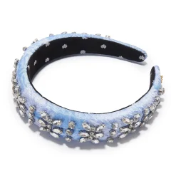 Crystal Brocade Alice Headband ~ Capri Blue