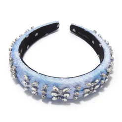 Crystal Brocade Alice Headband ~ Capri Blue