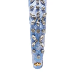 Crystal Brocade Alice Headband ~ Capri Blue