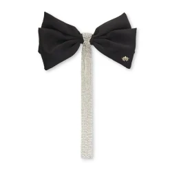 Crystal Kristina Bow Barrette ~ Jet