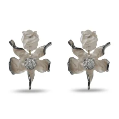 Crystal Lily Earrings ~ Abalone