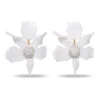 Crystal Lily Earrings ~ Mother of Pearl