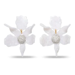 Crystal Lily Earrings ~ Mother of Pearl