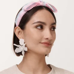 Crystal Lily Earrings ~ Mother of Pearl