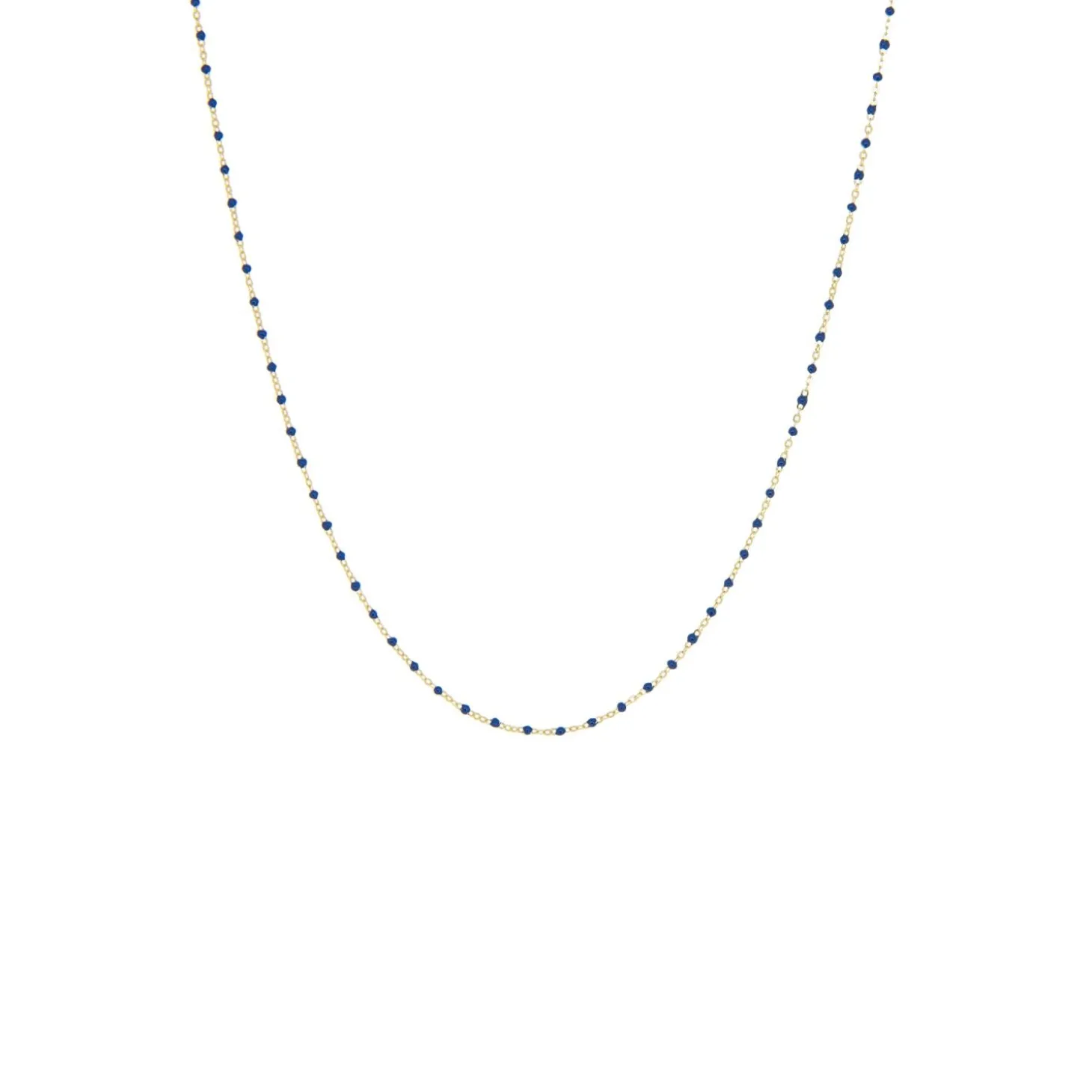 Delicate Beaded Natural Stone Necklace ~ Lapis