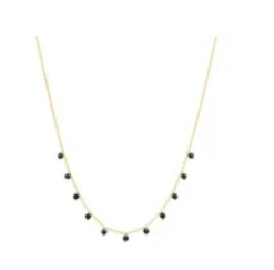 Delicate Chain with Small CZ Charms ~ Black