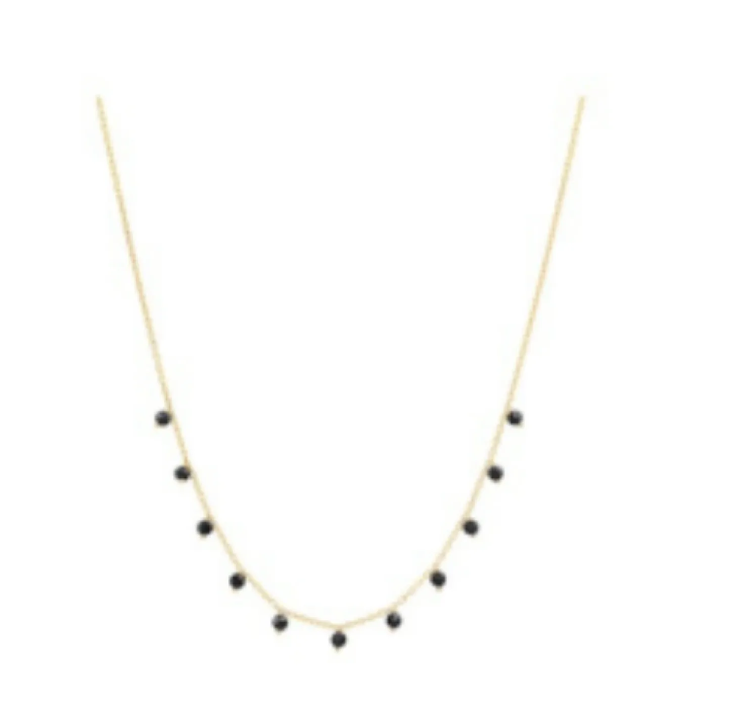 Delicate Chain with Small CZ Charms ~ Black