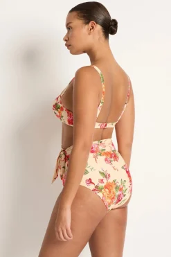Delight Gathered Balconette Bikini Top- Linen