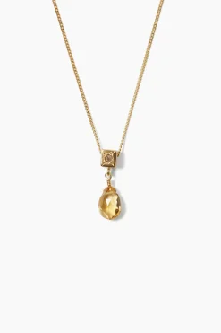 Dewdrop Diamond Necklace ~ Citrine