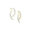 Double Crystal Curved Bar Drop Earring