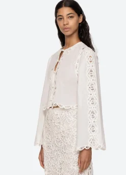Elke Soutache Blouse ~ White