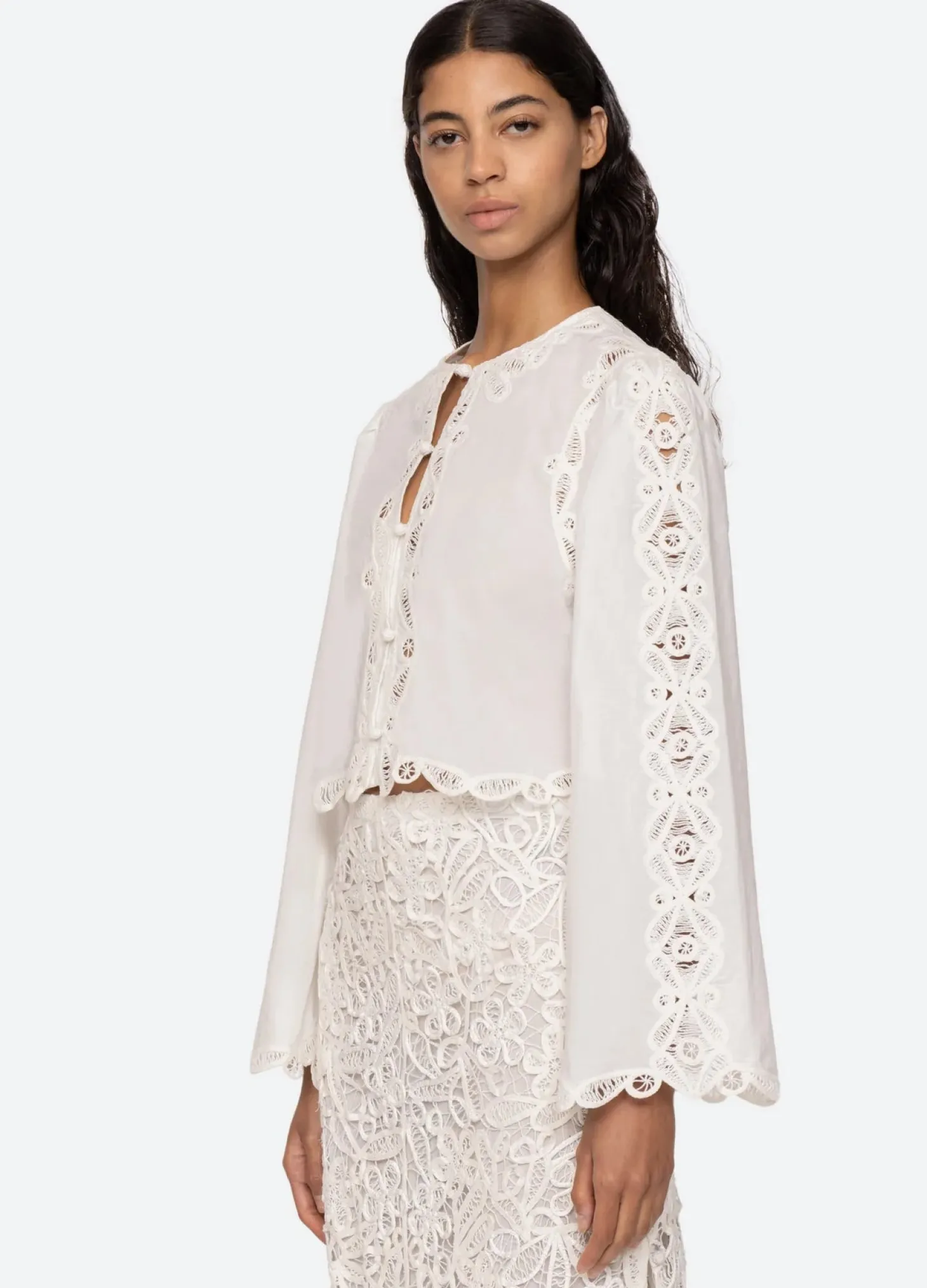 Elke Soutache Blouse ~ White