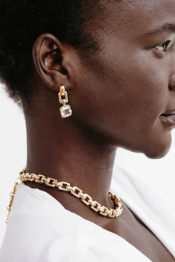 Ellis Earrings ~ Crystal / Gold
