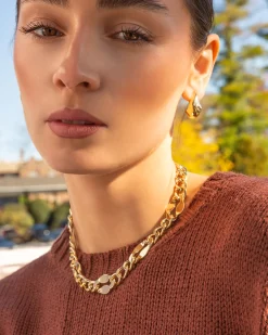 Elongated Dome Hoop ~ Gold
