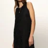 Embroidered Blooms Dress ~ Black