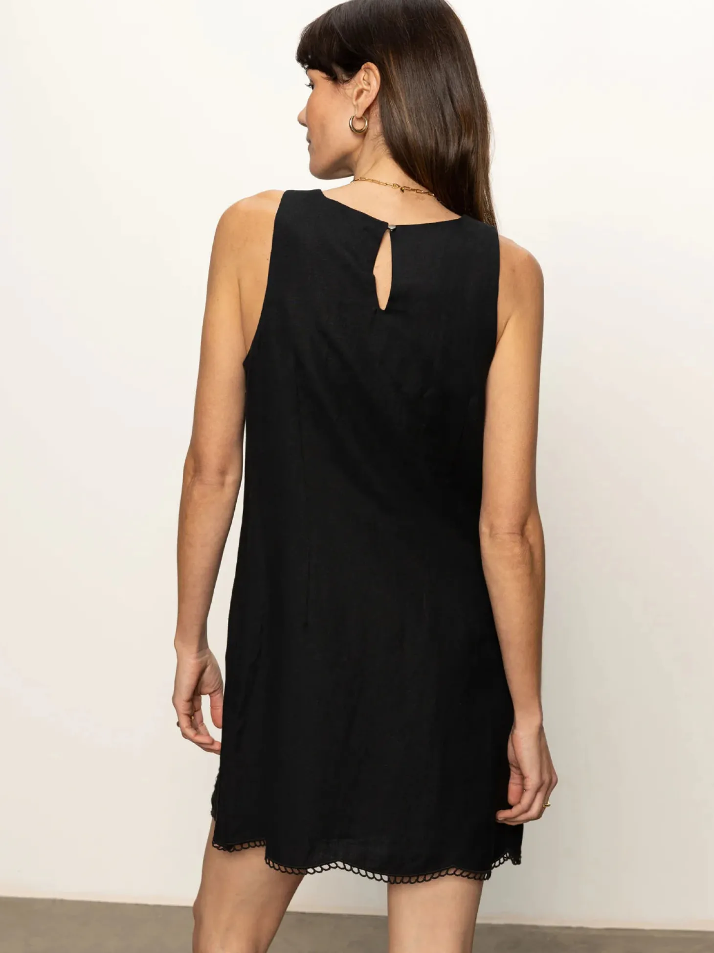 Embroidered Blooms Dress ~ Black