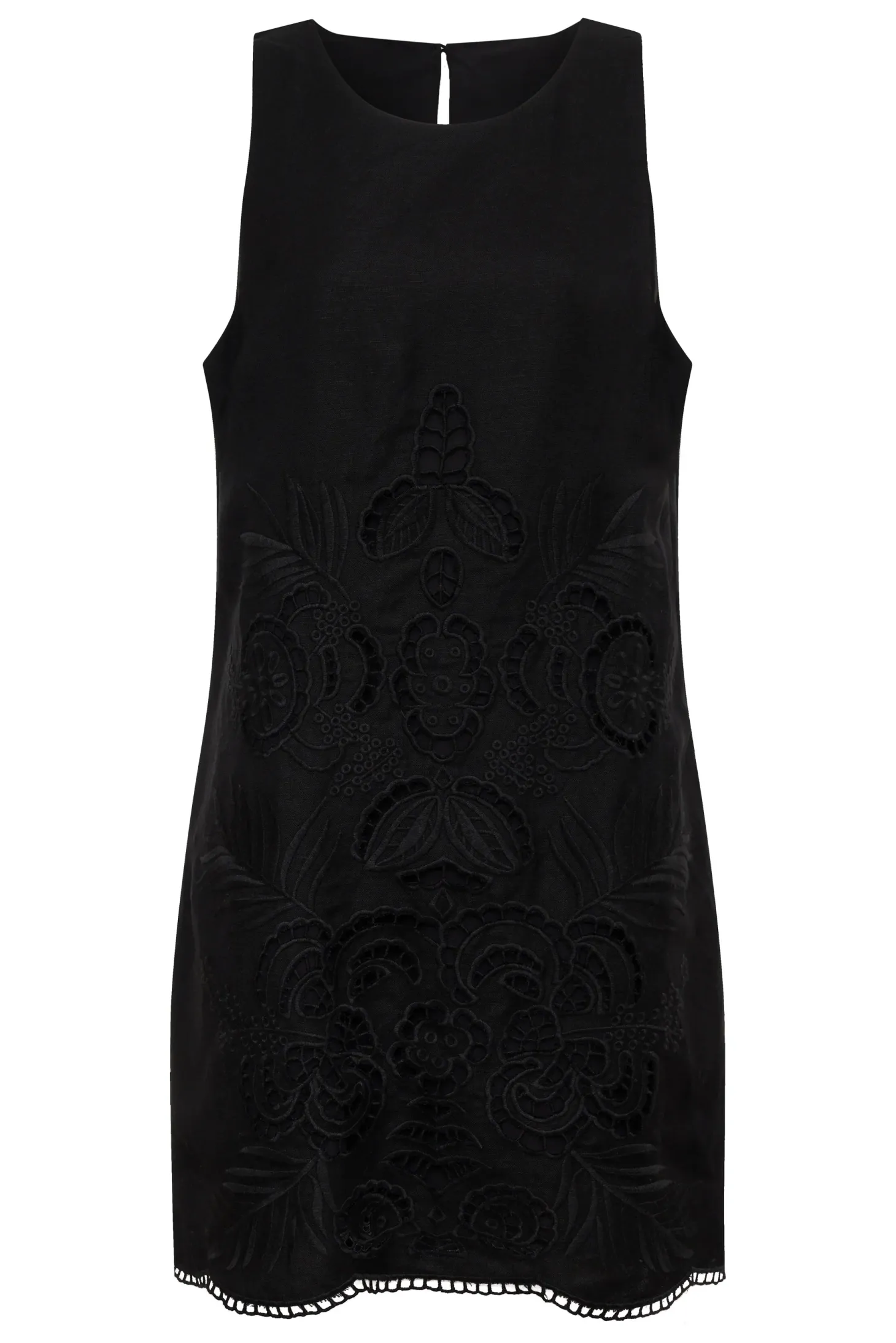 Embroidered Blooms Dress ~ Black