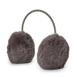 Faux Fur Pearl Earmuffs ~ Charcoal