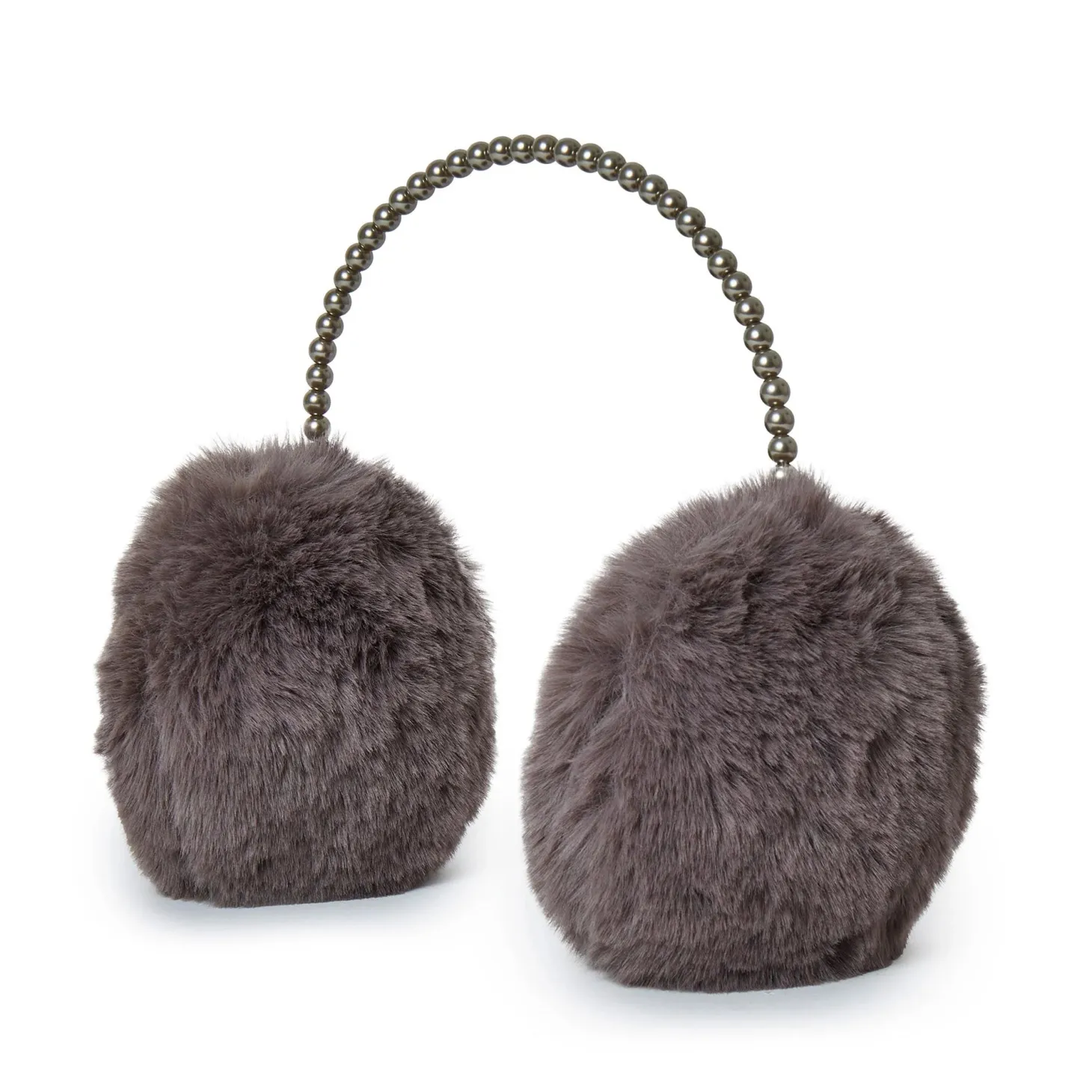 Faux Fur Pearl Earmuffs ~ Charcoal