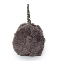 Faux Fur Pearl Earmuffs ~ Charcoal