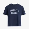 Favorite Sister Cropped Collegiate Tee ~ Navy