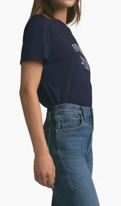 Favorite Sister Cropped Collegiate Tee ~ Navy