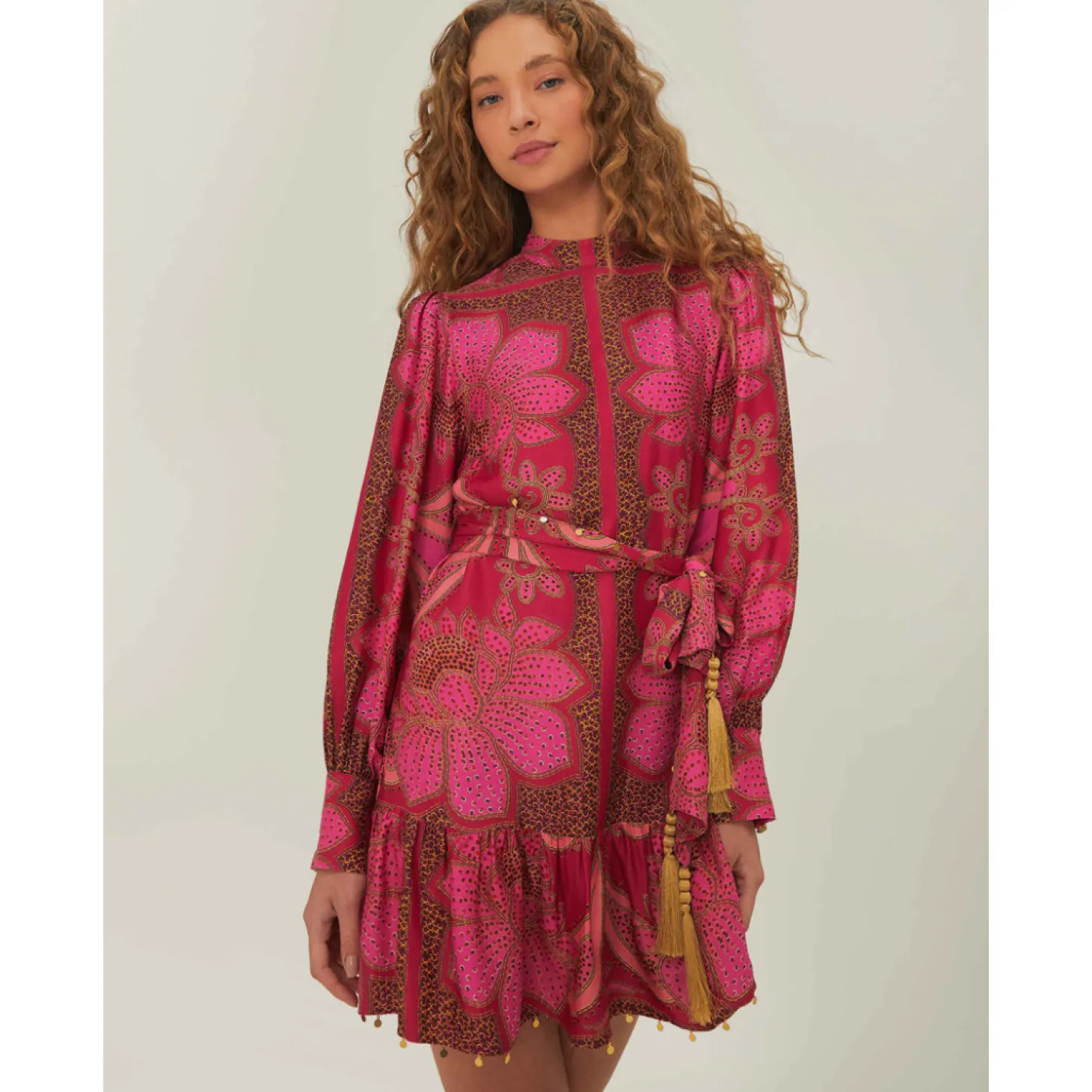 Floral Glam Scarf Mini Dress ~ Pink
