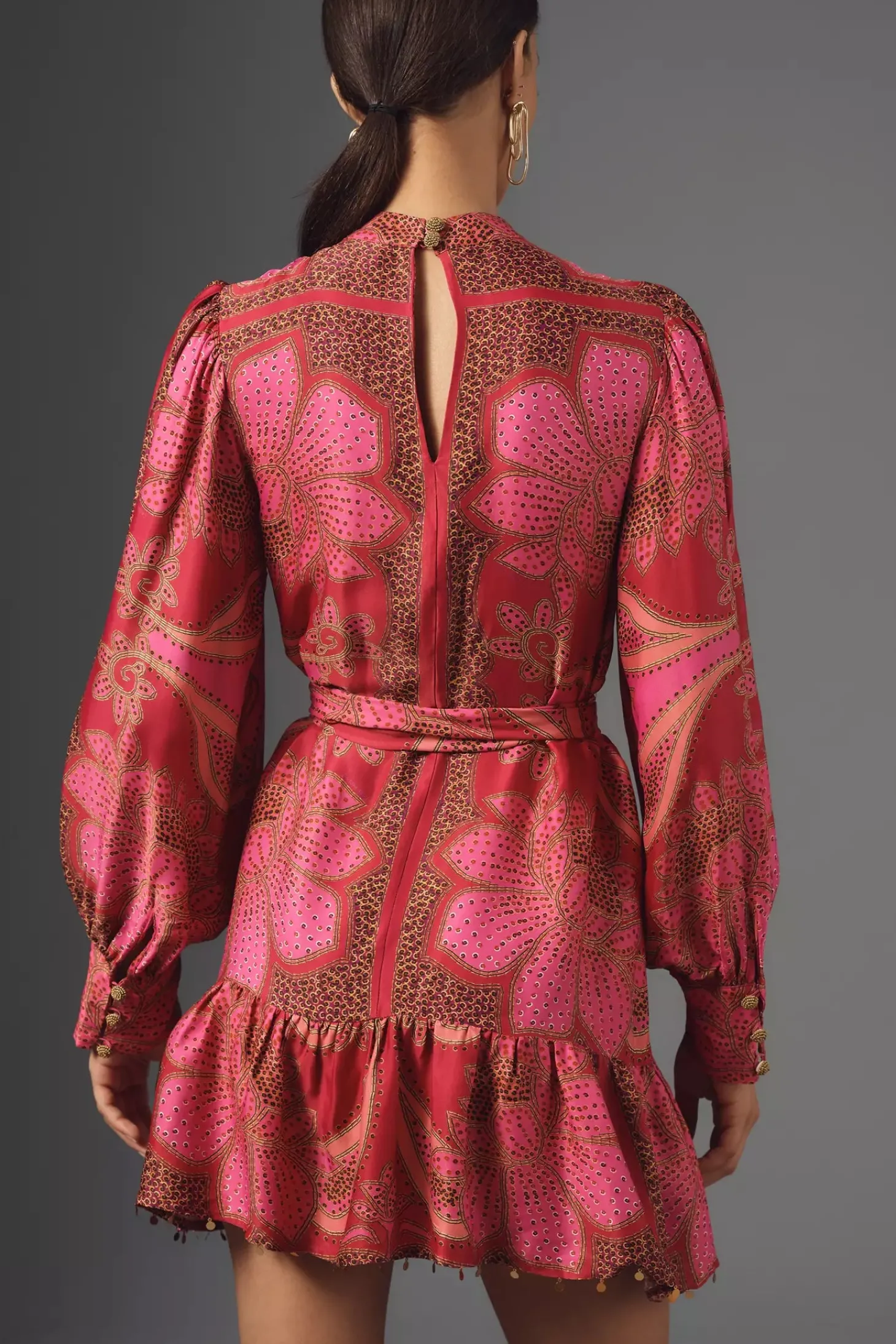 Floral Glam Scarf Mini Dress ~ Pink