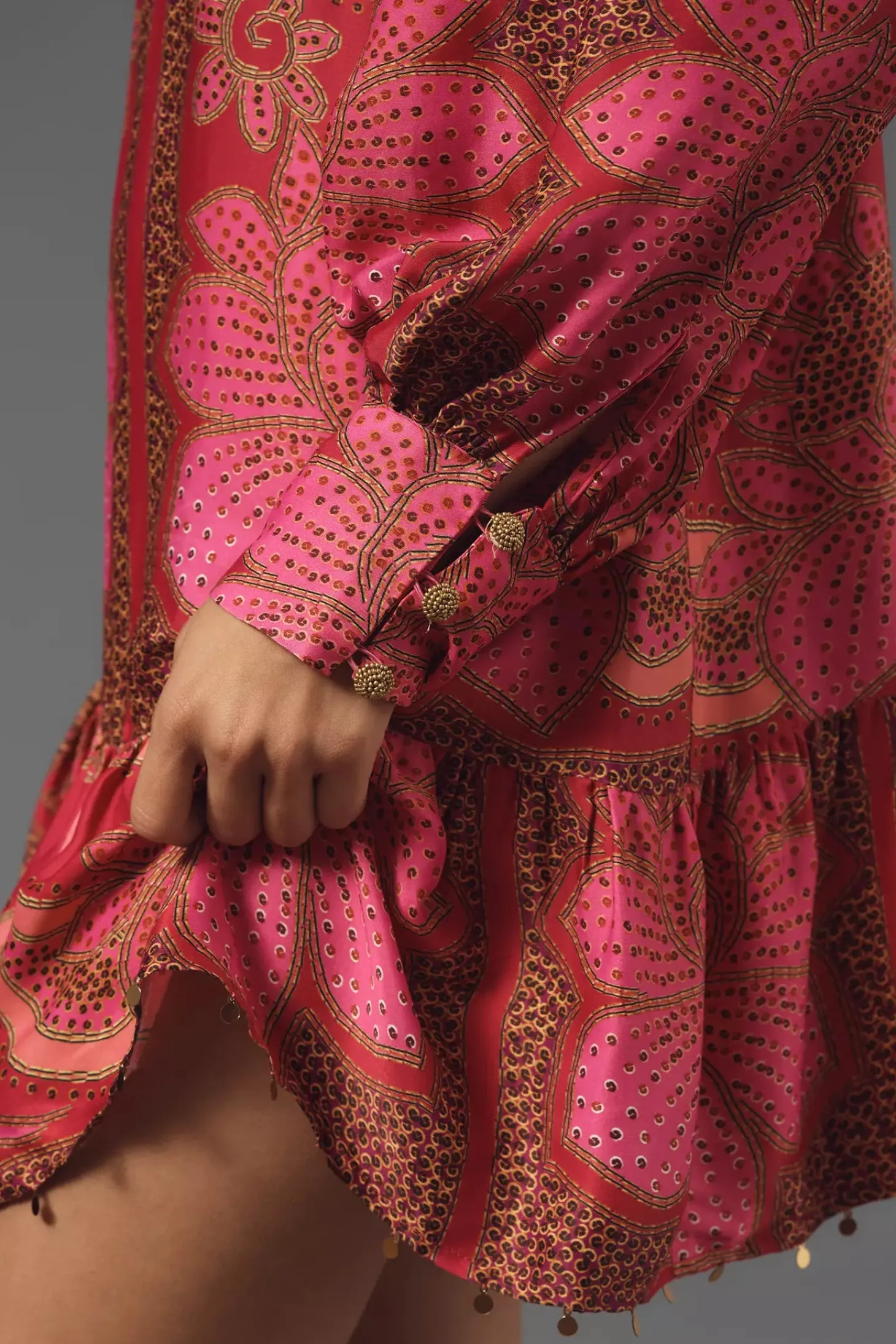 Floral Glam Scarf Mini Dress ~ Pink