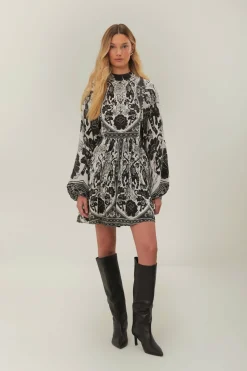 Flowers Leopard Off-White Mini Dress