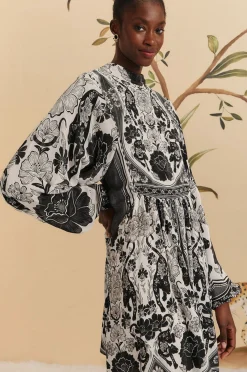 Flowers Leopard Off-White Mini Dress