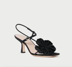 Frank Black Moiré Flower Sandal