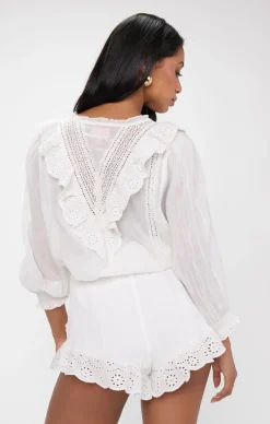 French Blouse ~ White Eyelet