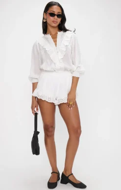 French Blouse ~ White Eyelet