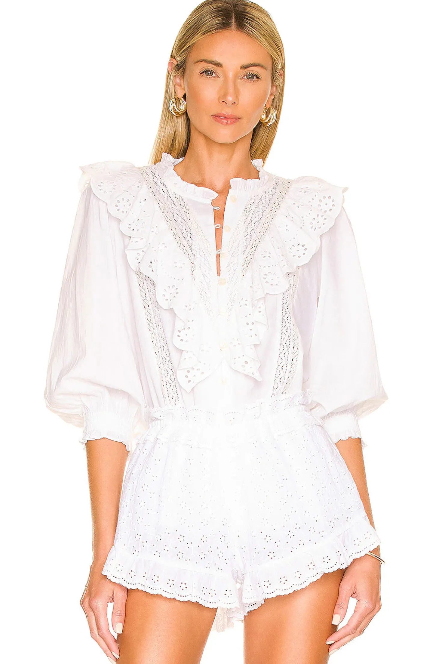 French Blouse ~ White Eyelet