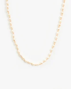 Freshwater Rice Pearl Necklace~ Cream & Blush