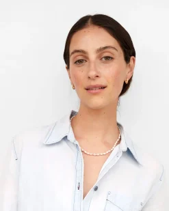Freshwater Rice Pearl Necklace~ Cream & Blush