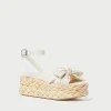 Gaby White Pleated Bow Espadrille