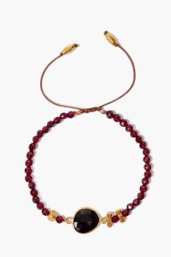 Garnet Mix Pull Tie Bracelet