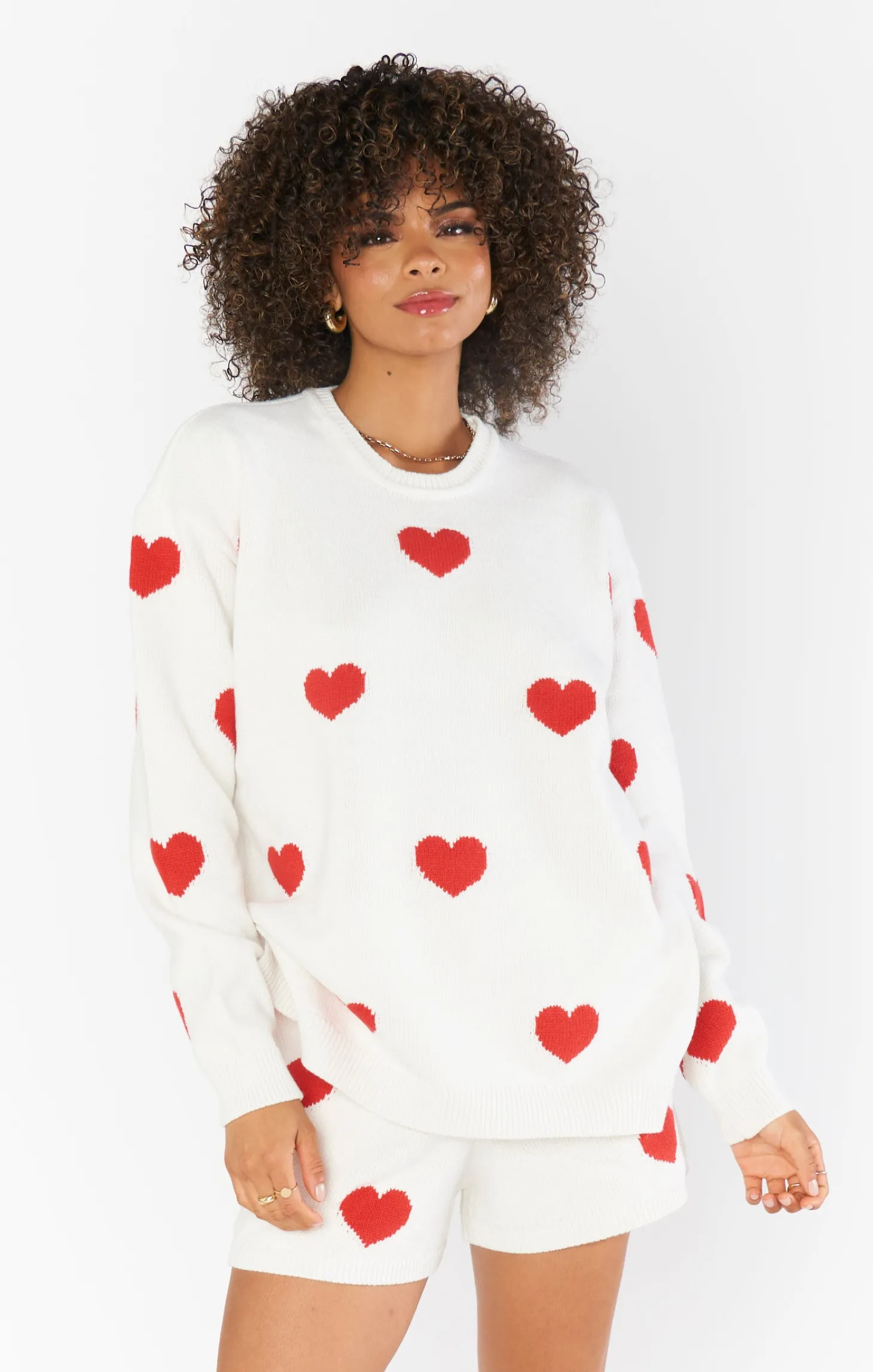 Go To Sweater ~ Tossed Heart Knit Red
