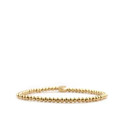 Gold 3 mm Brass Ball Beaded Bracelet