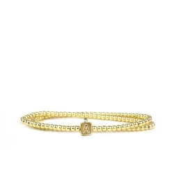 Gold Block Initial Choker/Wrap Bracelet