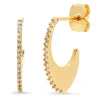 Gold Clear CZ Arc Earrings