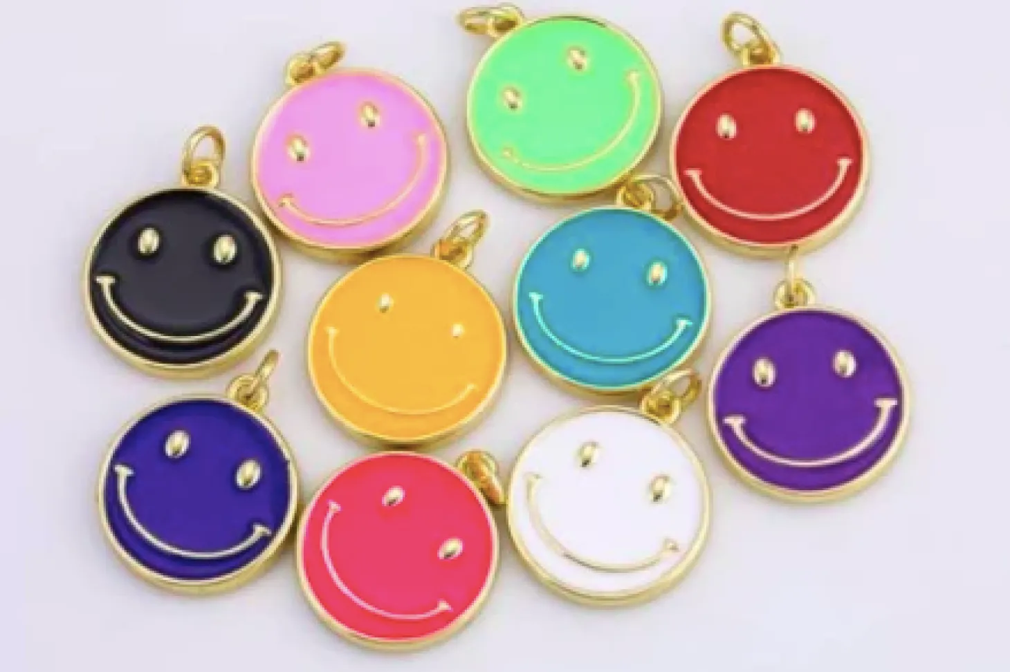 Gold Filled Gable Chain with Happy Face Charm